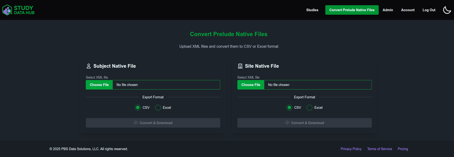 File conversion interface